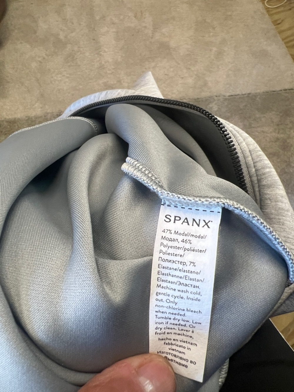 SPANX Light Gray Full-Zip Jumpsuit - Picture 11 of 11